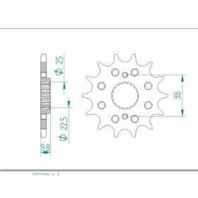 AFAM Steel Standard Front Sprocket 166400 - 520 14 teeth BMW G / HUSQVARNA TC / TE 450cc 08-14