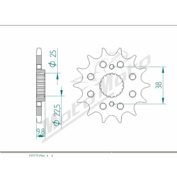 AFAM Steel Standard Front Sprocket 166400 - 520 14 teeth BMW G / HUSQVARNA TC / TE 450cc 08-14