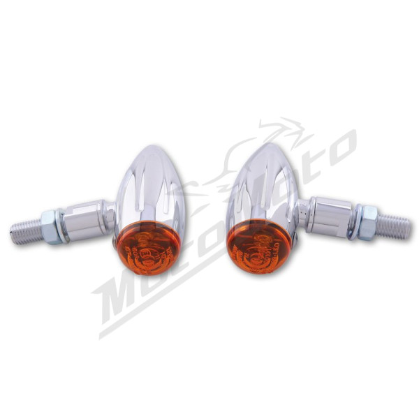 HIGHSIDER Smart Micro-Bullet Universal Turn Signals Chrome 2pcs