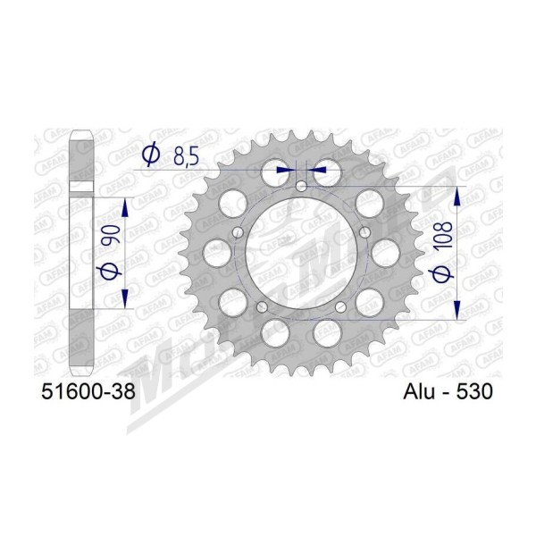 AFAM Aluminium Rear Sprocket 530 33-39 teeth DUCATI 500-900cc 1977-1983