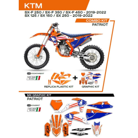 UFO Plastics and stickers set with fork guards KTM SX / SX-F 125-450 19-22
