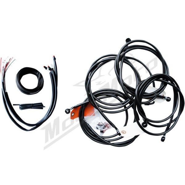 LA CHOPPERS Complete Midnight Braided Handlebar Cable/Brake Line Kit Harley Davidson 1690 2016