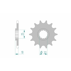 AFAM Steel Standard Front Sprocket 21510 - 520 14-15 teeth APRILIA / YAMAHA / DERBI 650-660cc 04-15