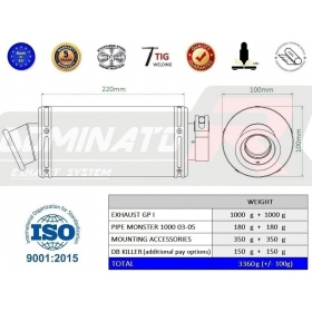 Exhausts silincers Dominator GP1 DUCATI MONSTER 1000 2003-2005