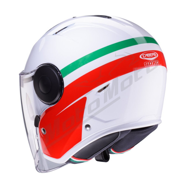 Open Jet Helmet Caberg Soho Zephyr White/Green/Red