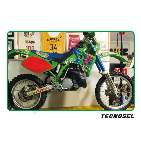TECNOSEL Seat cover and sticker set Kawasaki KX 125-250 92-93