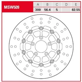 FRONT BRAKE DISC MSW509 HARLEY DAVIDSON 1584cc 2007-2013 1PC