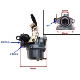 Karbiuratorius 15mm (Prisukamas) ATV 50-80-110-125cc 139FMB 4T