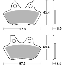 Sbs Brakepads Sintered KH400 Harley-Davidson FLHR / FLHR/I / FLHRC 883-1584cc 00-09