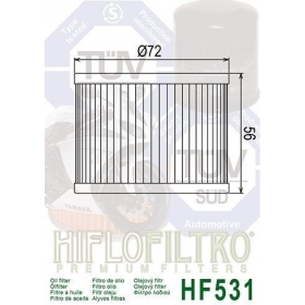 Oil filter HIFLO HF531 SUZUKI GSF/ GSX 250cc 1992-1997