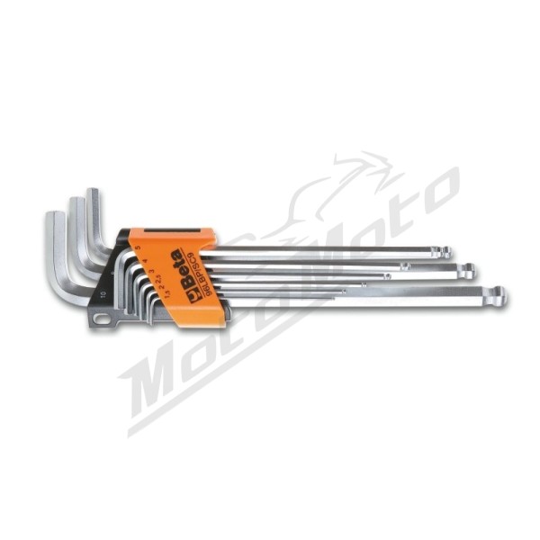 BETA Set of 9 Ball Head Offset Hexagon Key Wrenches Extra Long