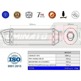 Exhaust silincer Dominator HP1 BMW F650GS 2000-2007