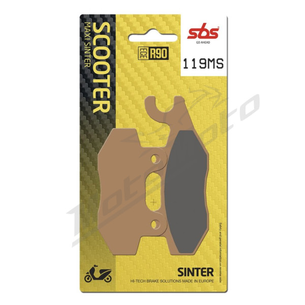SBS MS Scooter Maxi 119MS Sintered Brake Pads Aeon / Daelim / Keeway / Kymco / SYM 50-400cc 99-18