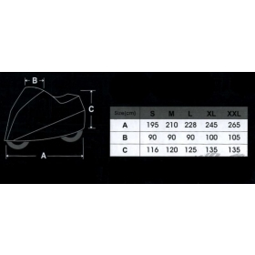 Motociklo uždangalas 195x90x116cm S dydžio