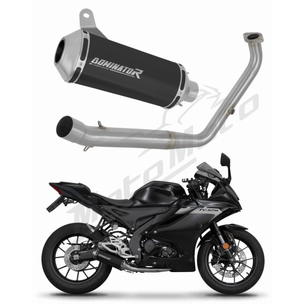 Yamaha YZF R125 2021-2024 (Euro 5) Dominator Full Exhaust System OV G2 BLACK + dB killer