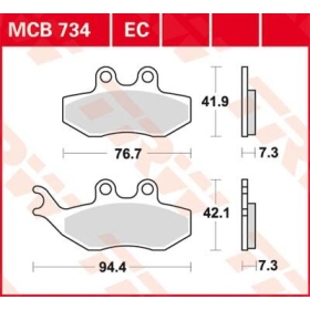 TRW All Round Sintered Metal MCB734 Brake Pads AJP / Aprilia / Bnelli / Beta / Derbi / Generic / MBK / Peugeot / Yamaha 50-400cc 99-25