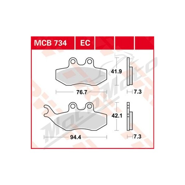 TRW All Round Sintered Metal MCB734 Brake Pads AJP / Aprilia / Bnelli / Beta / Derbi / Generic / MBK / Peugeot / Yamaha 50-400cc 99-25