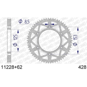 AFAM Aluminium Ultra-Light Rear Sprocket 428 62 teeth HM CR-F 125cc 09-10