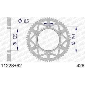 AFAM Aluminium Ultra-Light Rear Sprocket 428 62 teeth HM CR-F 125cc 09-10