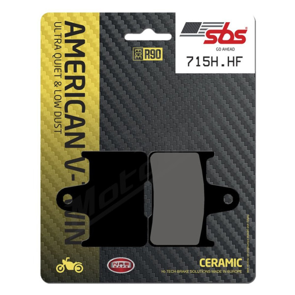 SBS HHF 715H.HF Street Ceramic Organic Brake Pads Harley Davidson XL 883-1200cc 14-22