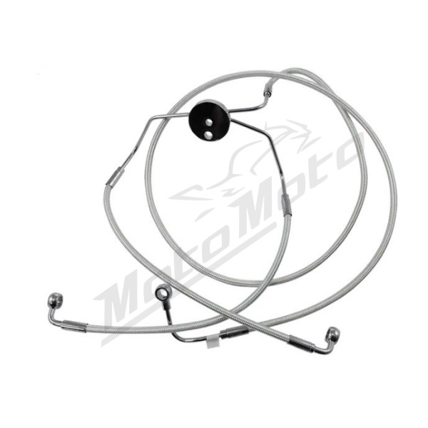 MAGNUM SHIELDING Front Lower Brake Line Kit ABS Chrome Harley Davidson FLHR / FLHRC / FLHX / FLHTK / FLHTC 1584/1690 08-13 