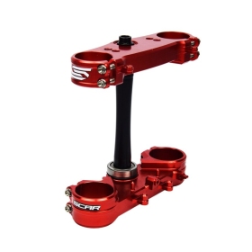 SCAR Priekinės šakės tiltelis Honda CRF 250/450cc 13-21 (išnešimas Ø22mm) Raudona