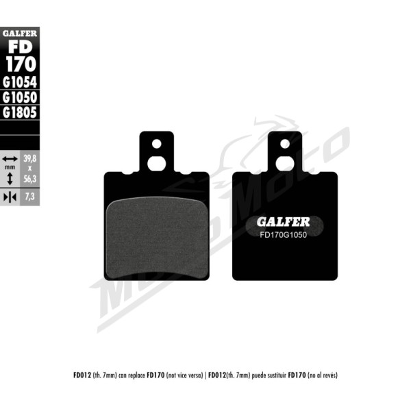 GALFER Brake Pad Orcanic Aprilia / Derbi / Yamaha 50-125cc 92-05