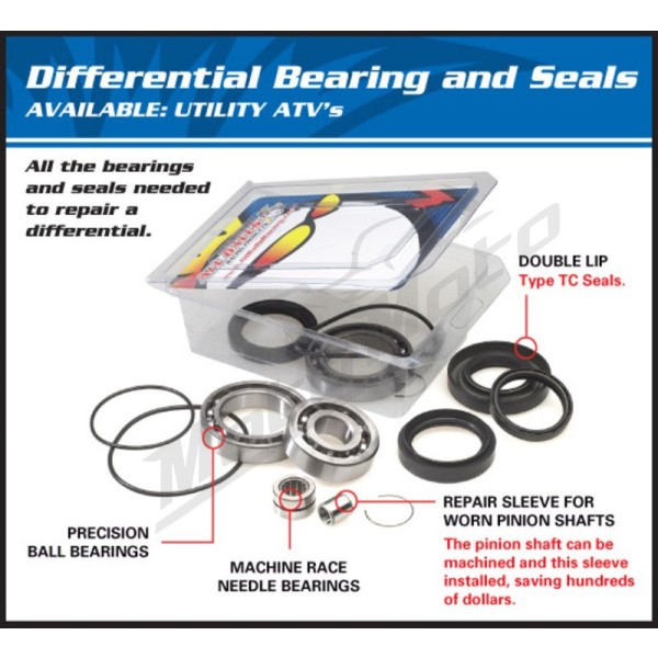 ALL BALLS Rear Differential Bearing & Seal Kit Yamaha YFM / YFZ 250-600cc 93-15