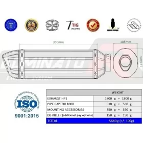 Exhausts kit Dominator HP1 CAGIVA RAPTOR 1000 2000-2005