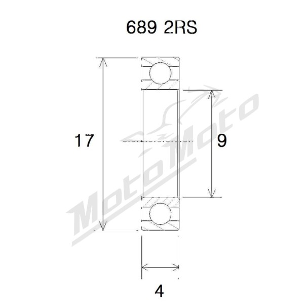 BLACK BEARING B3 guolis 9x17x4 mm 689/4-2RS
