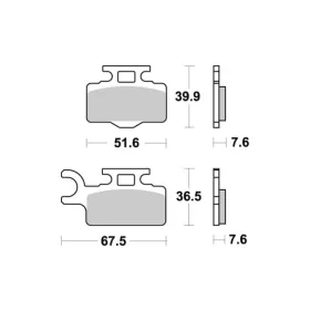 Sbs Sintered Offroad stabdžių trinkelės Kawasaki / Suzuki 60-65cc 00-23