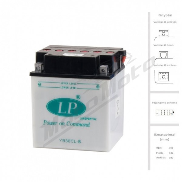 LANDPORT Accumulator 30 Ah 300A EN 12V LB30CL-B