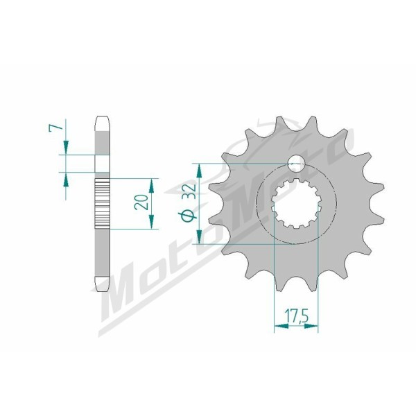 AFAM Steel Standard Front Sprocket 85200 - 428 16 teeth MZ SM / SX / RT 125cc 00-08