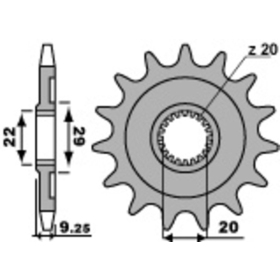PBR Steel Standard Front Sprocket 2146 - 520 ​​​​​​​KAWASAKI KX 250cc 2006-2024