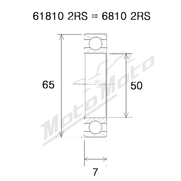 BLACK BEARING B3 Bearing 50x65x7 mm 6810-2RS