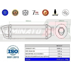 Duslintuvo kompl. Dominator HP1 APRILIA RSV4 RR 2015-2016