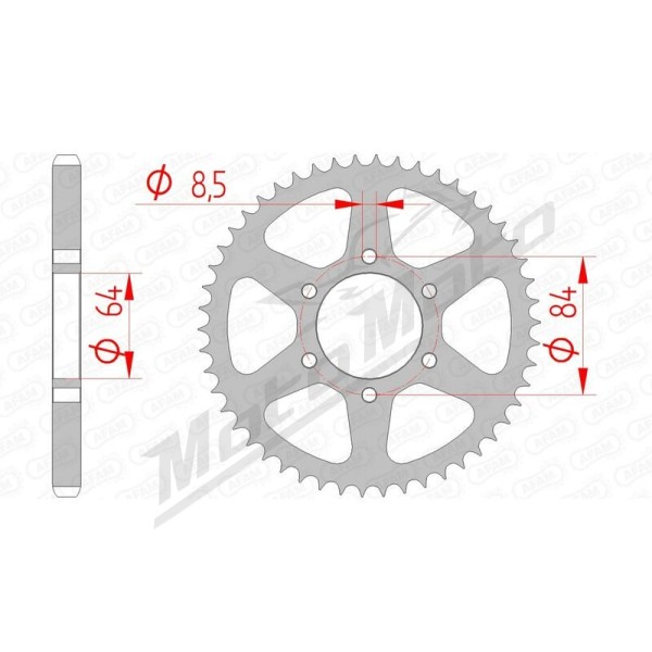 AFAM Steel Standard Rear Sprocket 428 44-53 teeth