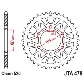 Rear sprocket JTA478 Black
