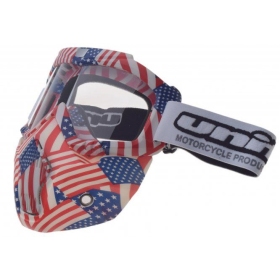 Off Road Goggles with mask USA FLAG UNIT M02 (clear lens)