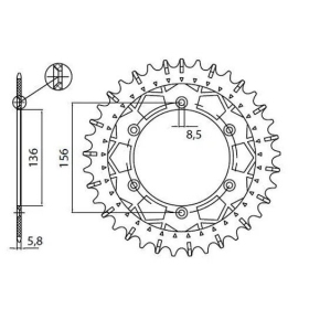 SUNSTAR SPROCKETS Rear Sprocket Beta / Gas Gas / Husqvarna 125-610 78-19