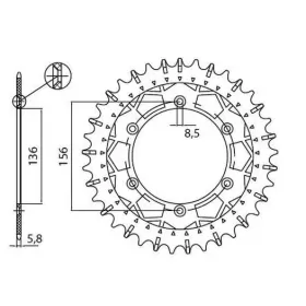 SUNSTAR SPROCKETS Rear Sprocket Beta / Gas Gas / Husqvarna 125-610 78-19