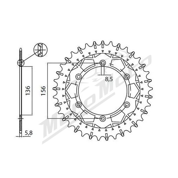 SUNSTAR SPROCKETS Rear Sprocket Beta / Gas Gas / Husqvarna 125-610 78-19
