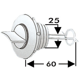 Osculati Išleidimo kamštis nailoninis 25mm