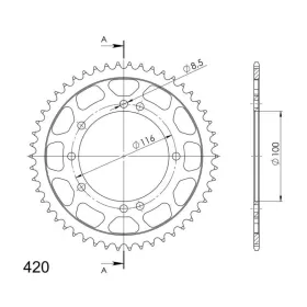 Supersprox Rear Sprocket Steel RFE-457:44 44t