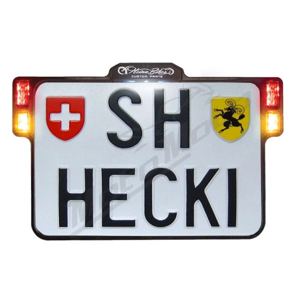 HEINZ BIKES Universal Black License Plate Holder With LED Lights
