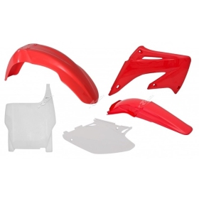 RACETECH Plastikų komplektas Honda CR 125/250cc 04-07 Raudona/ Balta