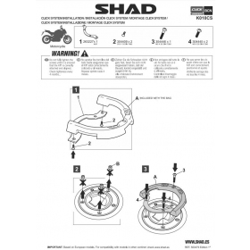 Fitting plate for tank bags CLICK system SHAD KAWASAKI/ KTM/ DUCATI 125-1290cc 2005-2023