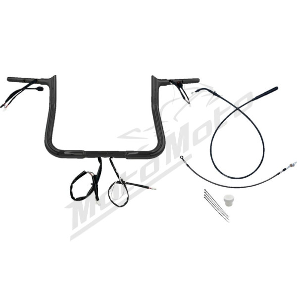 FAT BAGGERS INC Pointed top steering compl. black 91.5x28cm Harley Davidson FLHLT / FLHX / FLHXSE 1923-1977 23-26