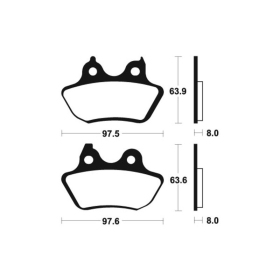 TECNIUM Street Organic Brake pads - MA346 Harley Davidson Softail / Heritage / Fat Boy / Softail / Dyna 1450-1584cc 06-15