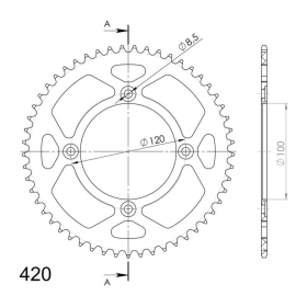 Supersprox Rear Sprocket Red 420 53T Beta RR 50 2005->